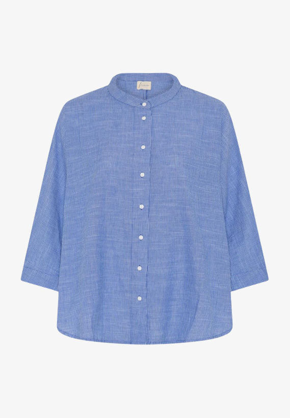 Frau - Seoul Short Shirt Medium Blue Stripe