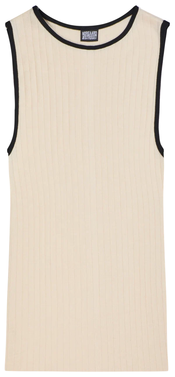 NPS - Tank top kontrast Ecru/black
