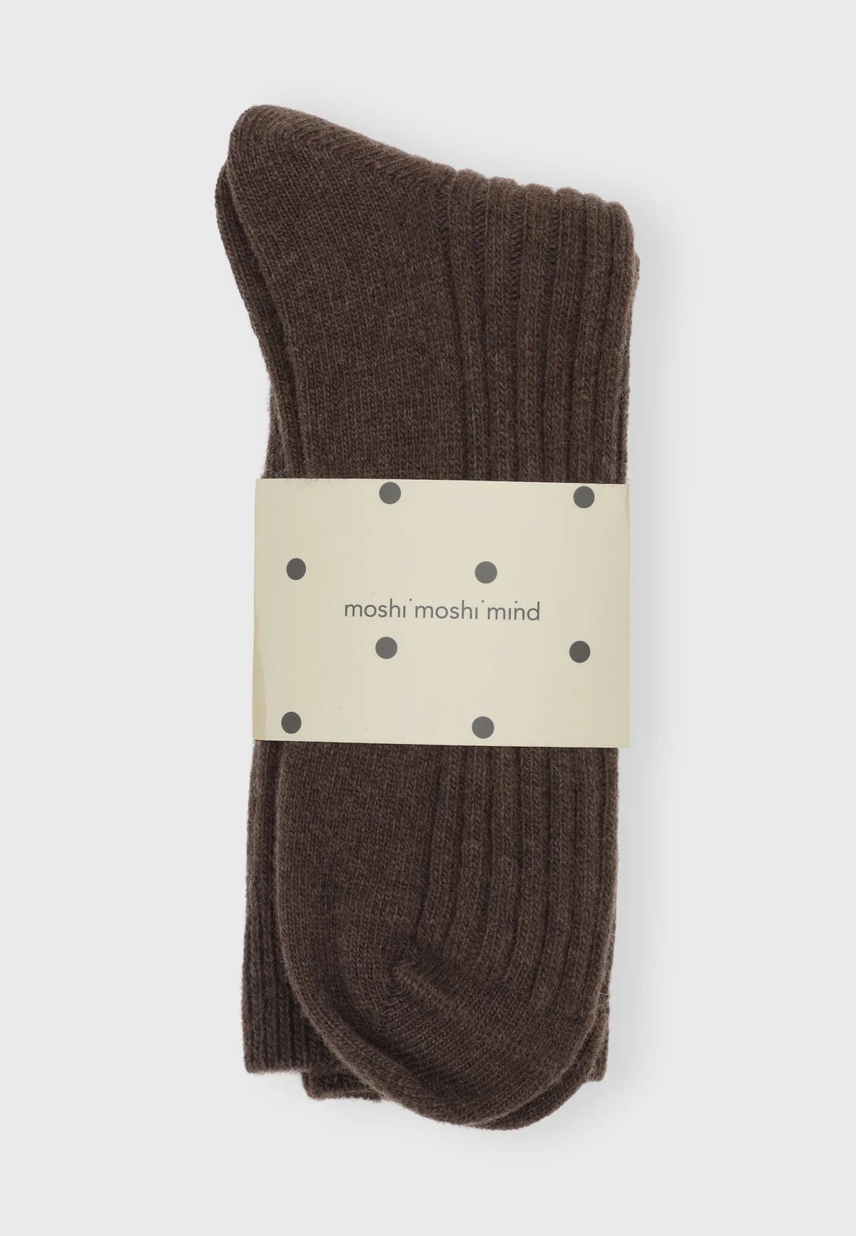 Moshi Moshi mind - Cozy rib socks Brown melange