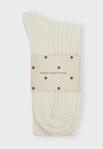 Moshi Moshi mind - Cozy rib socks Ecru