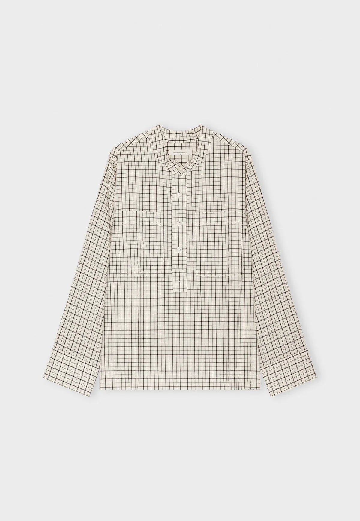 Moshi Moshi Mind - Ayla shirt check Ecru/moonless night