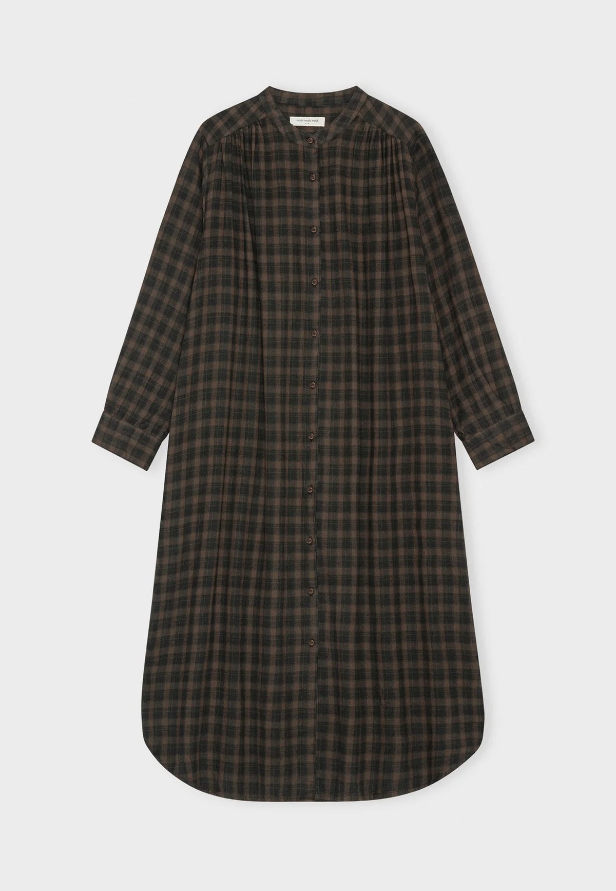 Moshi Moshi Mind - Laurel shirtdress check Stone moss/moonless night