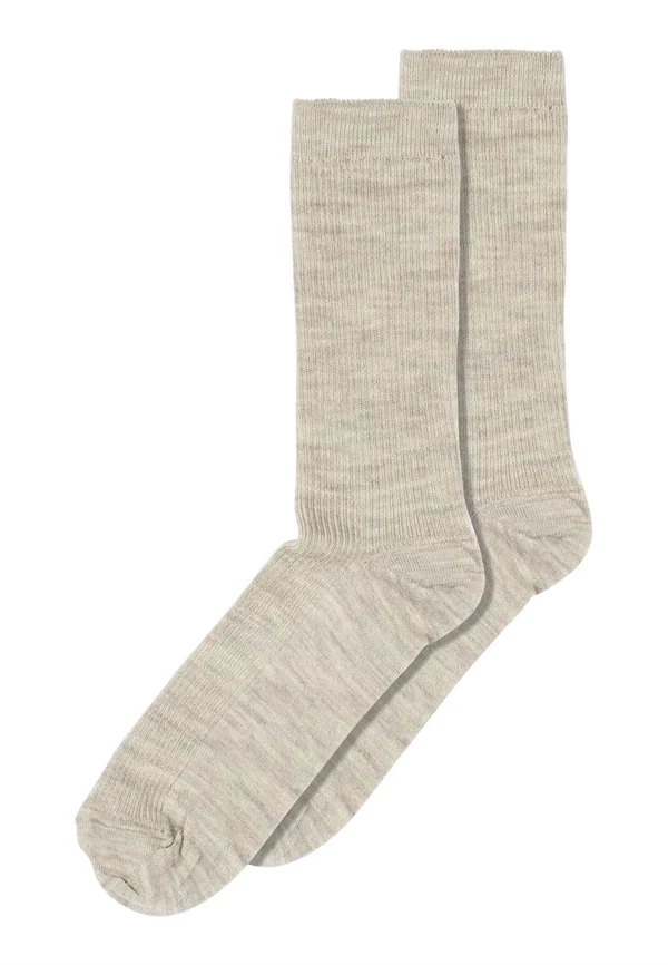 MP - Fine wool rib socks Light brown melange