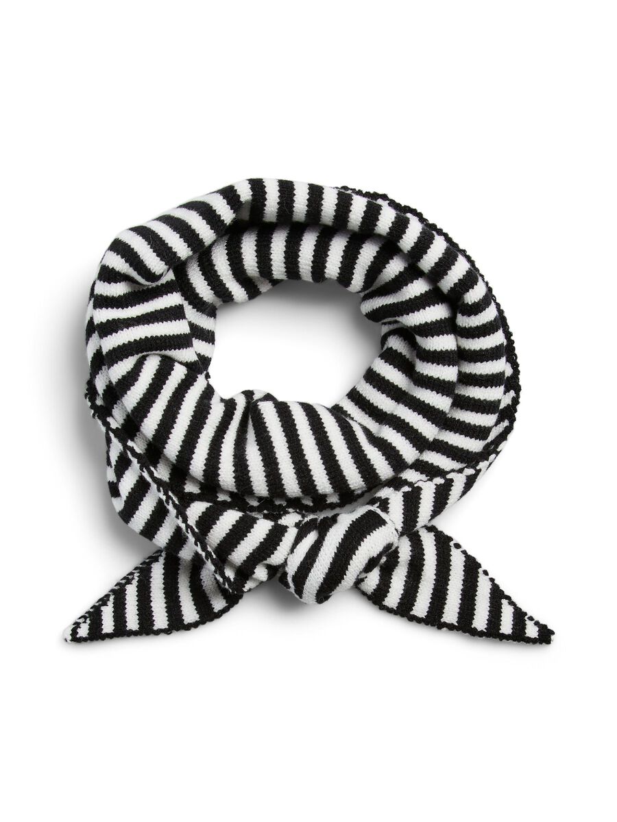 Pieces - PCkomma halstørklæde Black/white