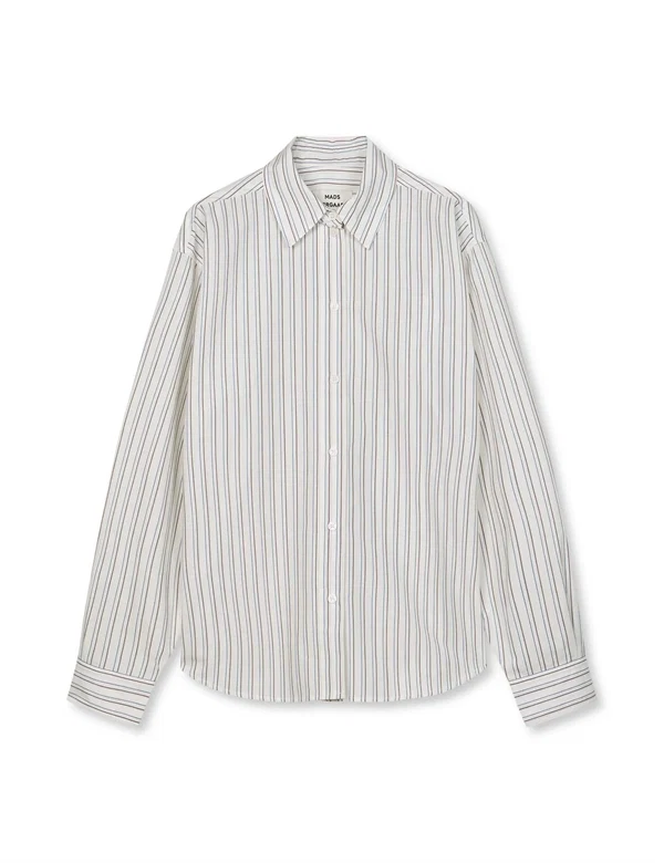Mads Nørgaard - Crelly shirt Snow white/winetasting