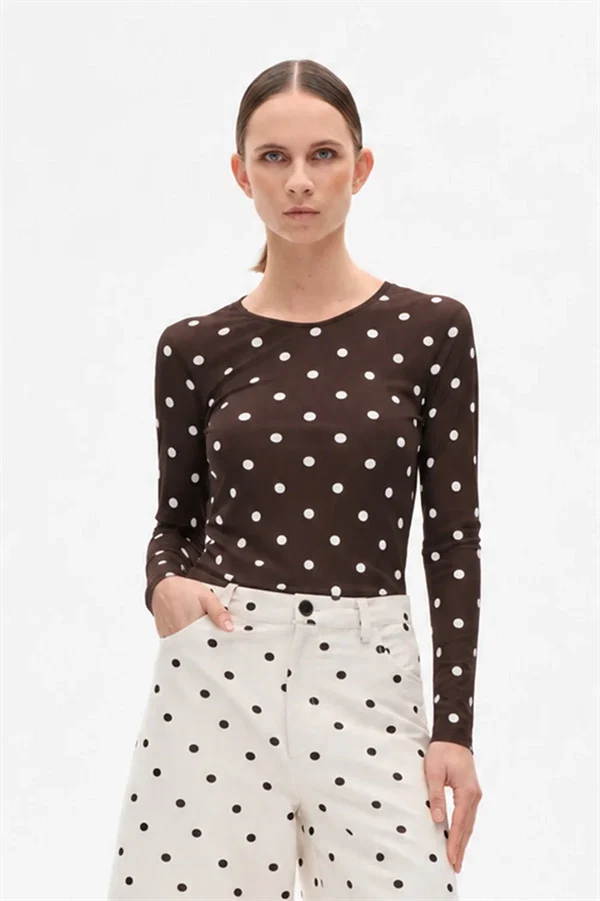 Baum und Pferdgarten - Jodie blouse Coffee bean dot