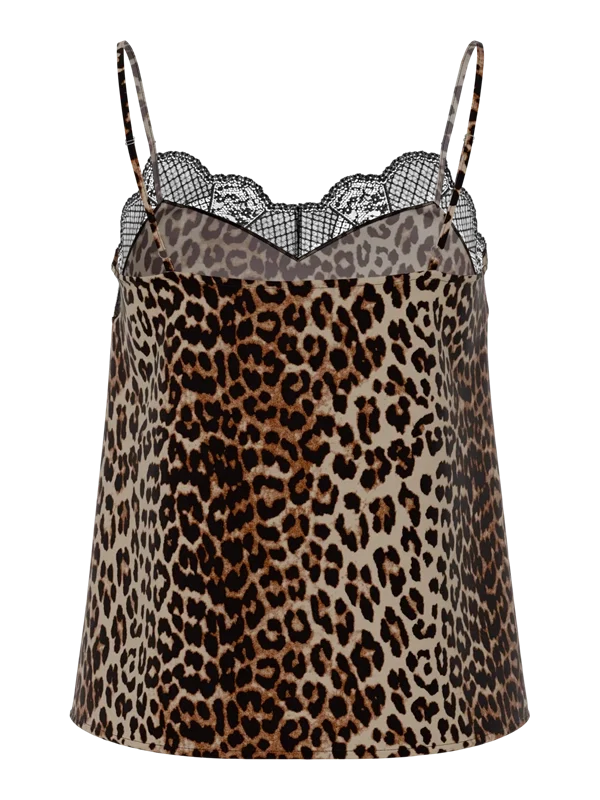 Pieces - PCtiffany strap top Black leo