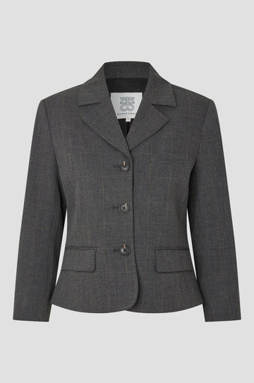 Second female - Anjou short blazer Dark grey melange
