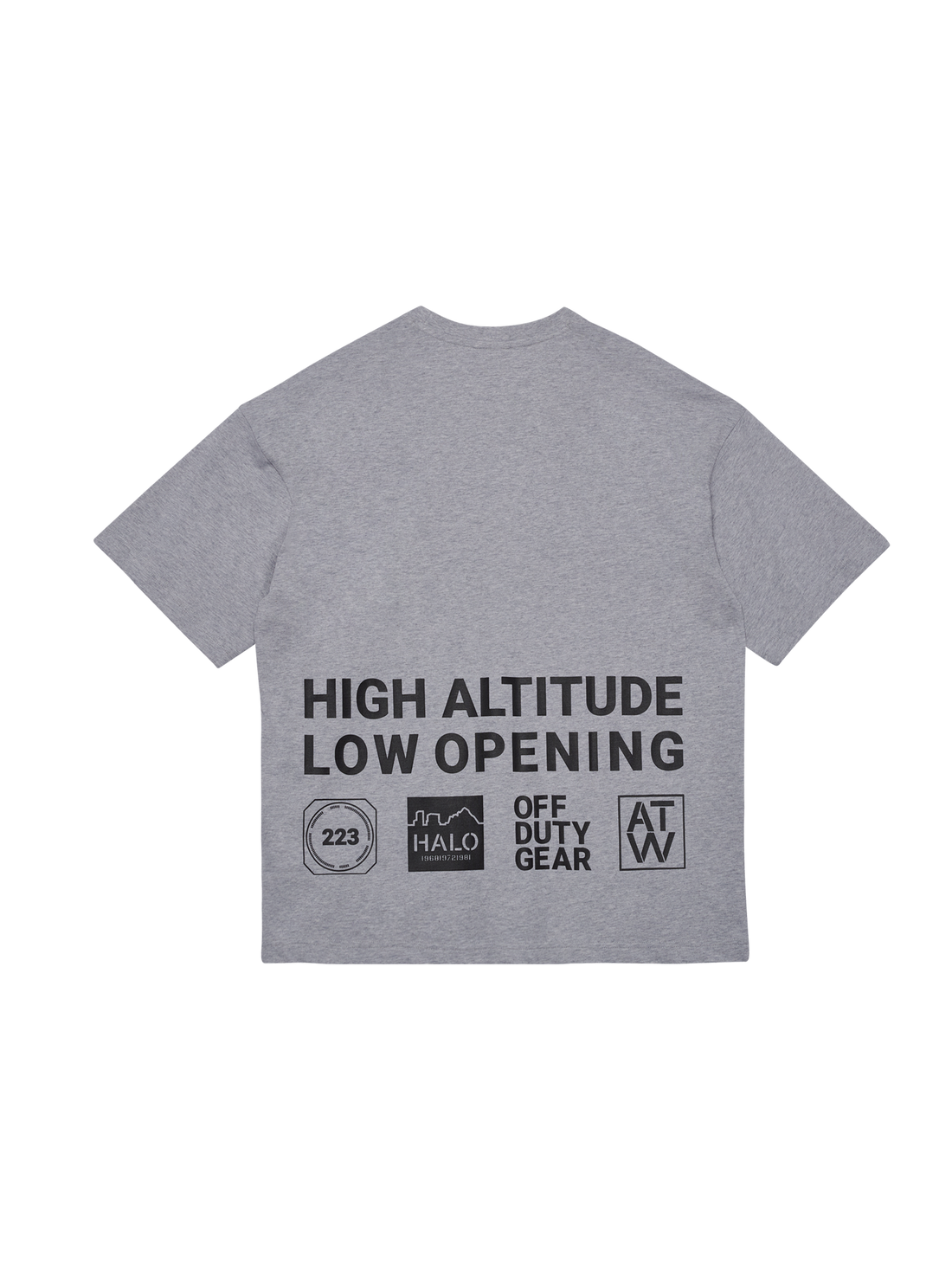 HALO - Graphic boxy t-shirt Light grey melange