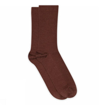 MP - Fine wool rib socks Dark brown
