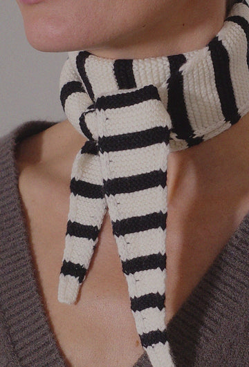 Boii - Bisse scarf Off white/black