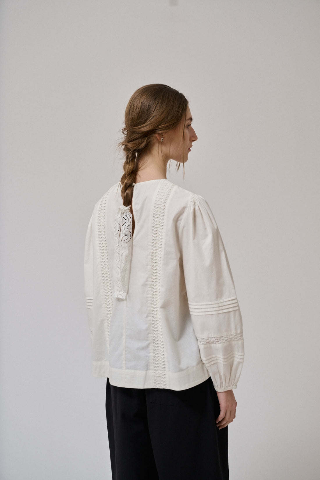 Anne mi - Clover LS blouse White sand