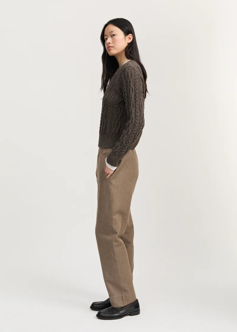 Aiayu - Coco pant twill Smokey brown melange