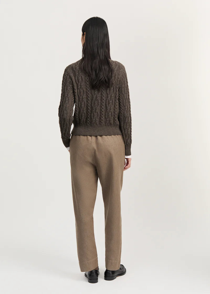 Aiayu - Coco pant twill Smokey brown melange