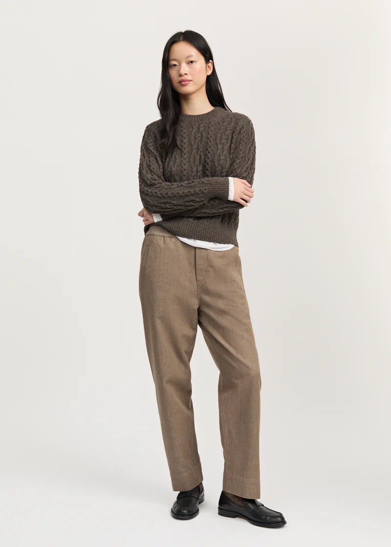 Aiayu - Coco pant twill Smokey brown melange