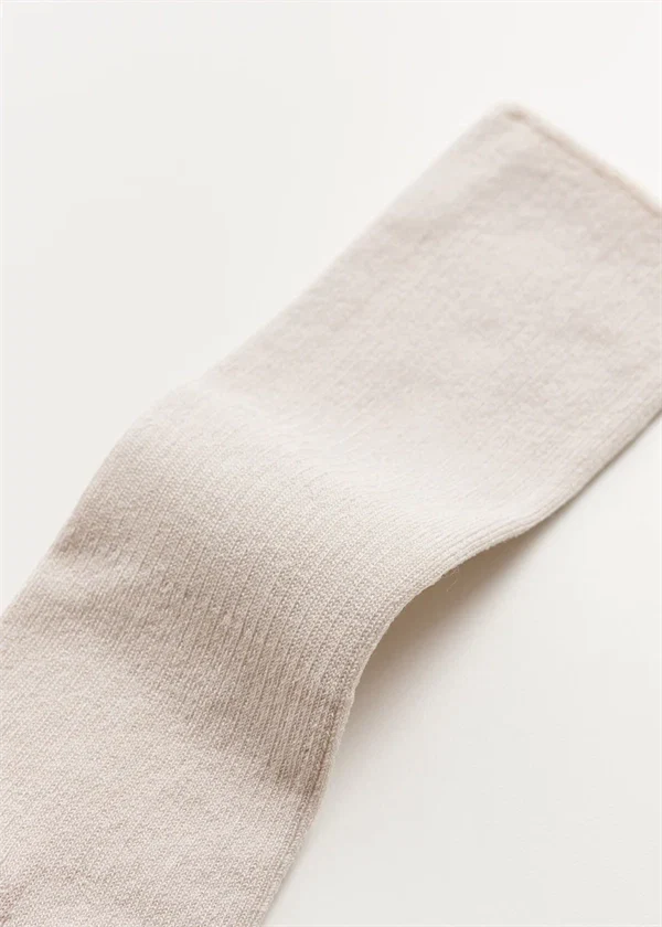 Aiayu - Cotton rib socks Milk