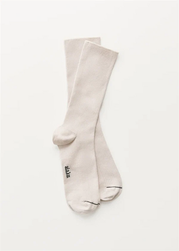 Aiayu - Cotton rib socks Milk