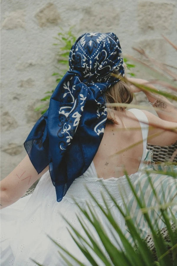 Maison Lecomte Flament - Scarf bandana Navy