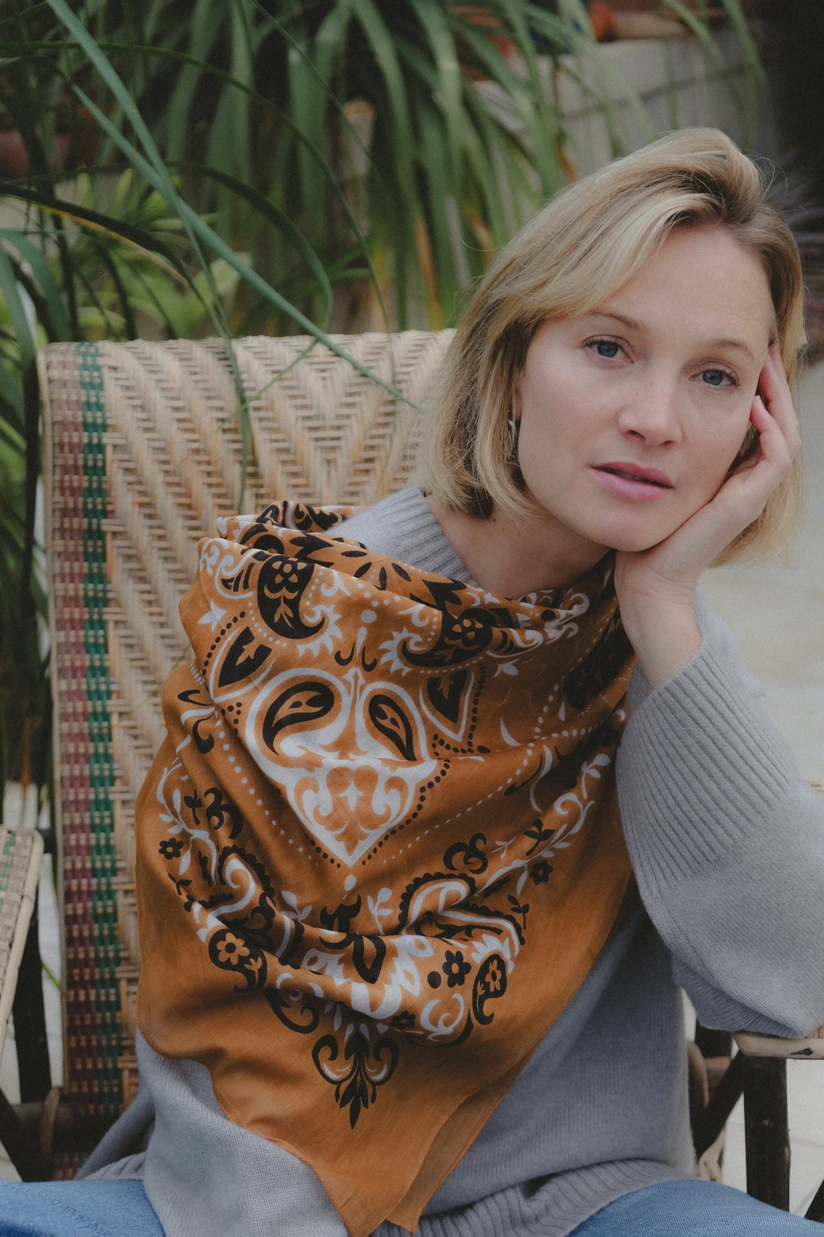 Maison Lecomte Flament - Scarf bandana Camel