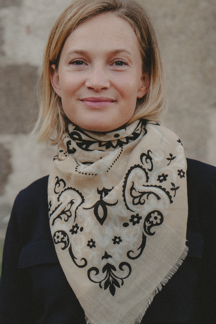 Maison Lecomte Flament - Scarf bandana Beige WS