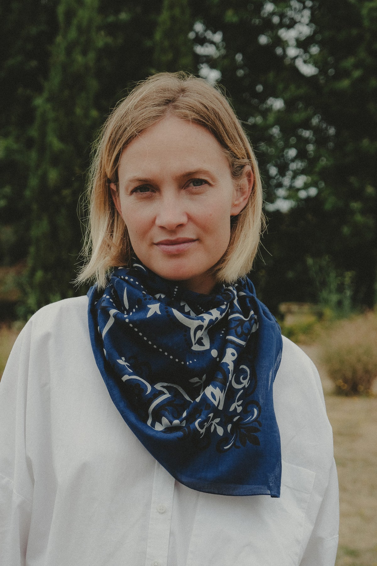 Maison Lecomte Flament - Scarf bandana Navy