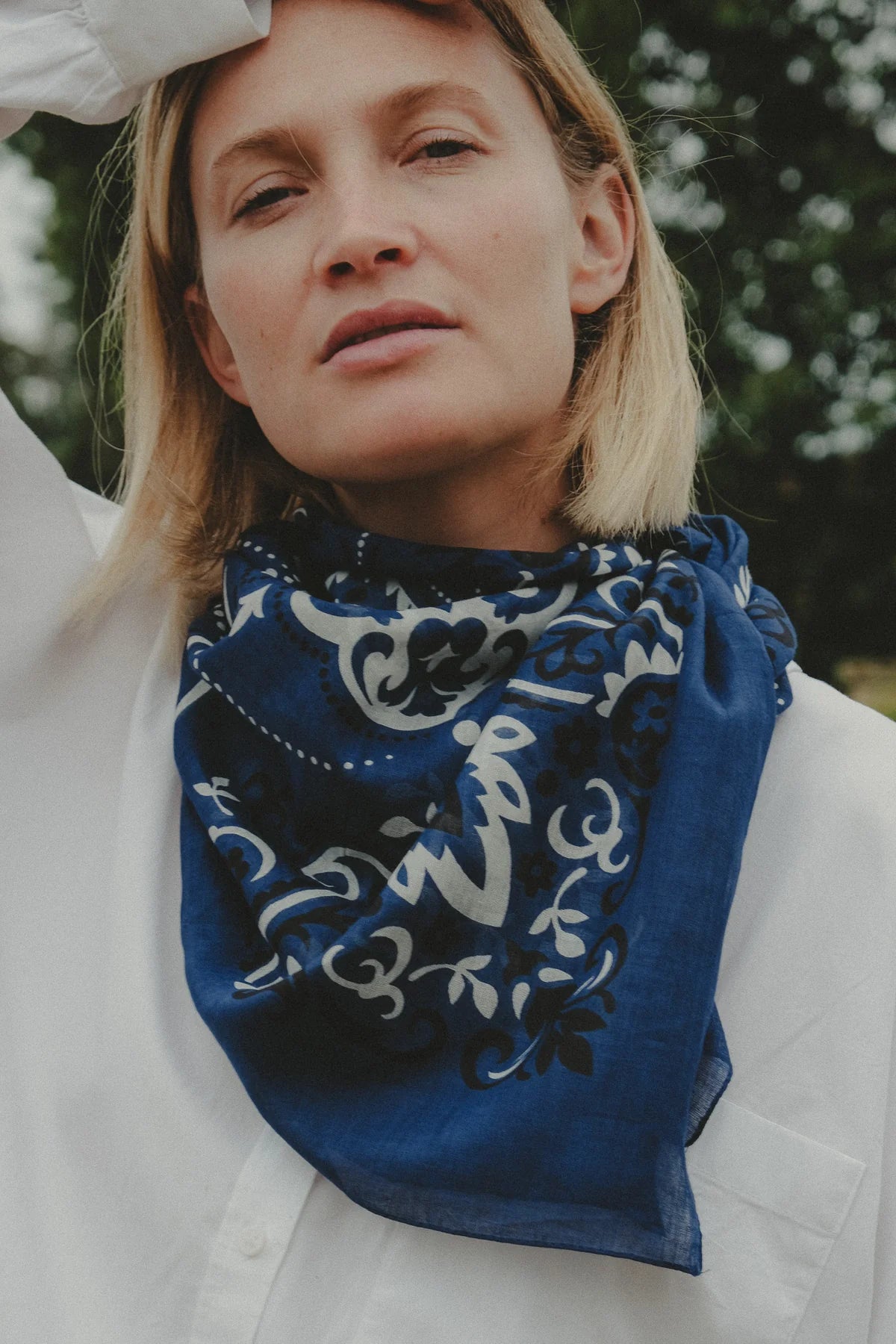 Maison Lecomte Flament - Scarf bandana Navy