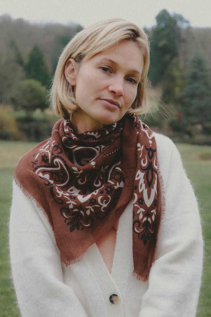 Maison Lecomte Flament - Scarf bandana Chocolate WS
