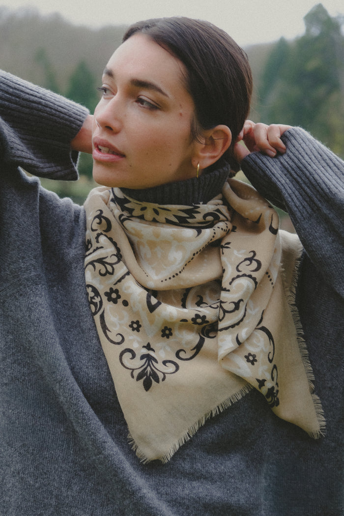 Maison Lecomte Flament - Scarf bandana Beige WS