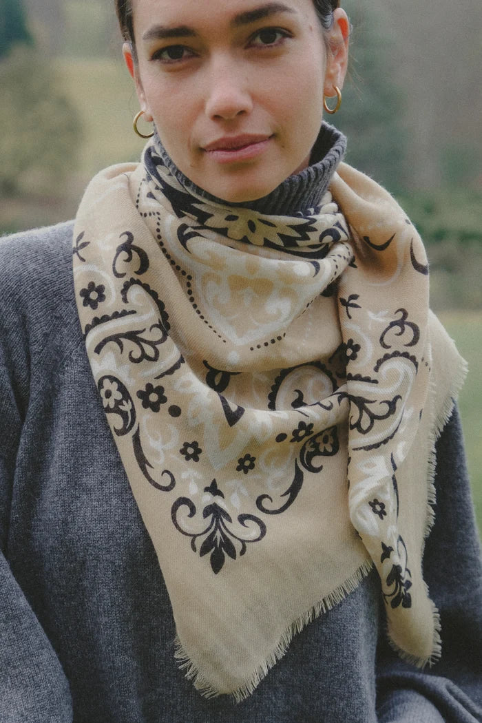 Maison Lecomte Flament - Scarf bandana Beige WS