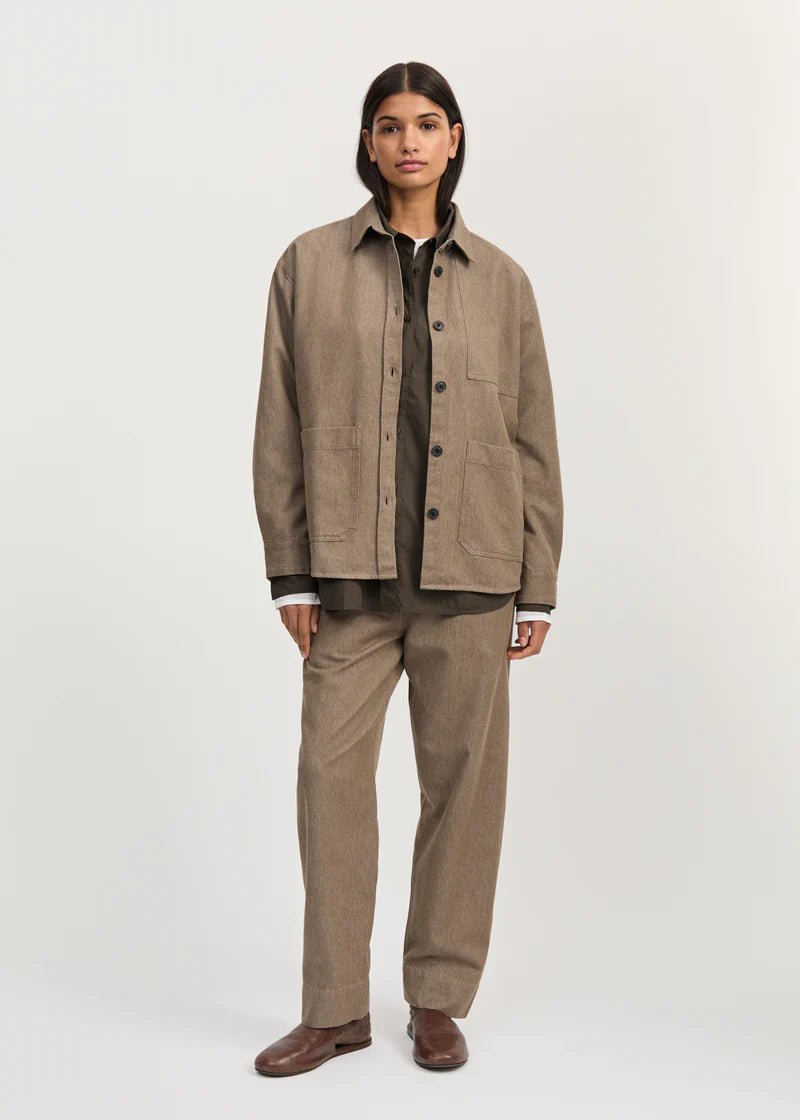 Aiayu - Dusty shirt Smokey brown melange