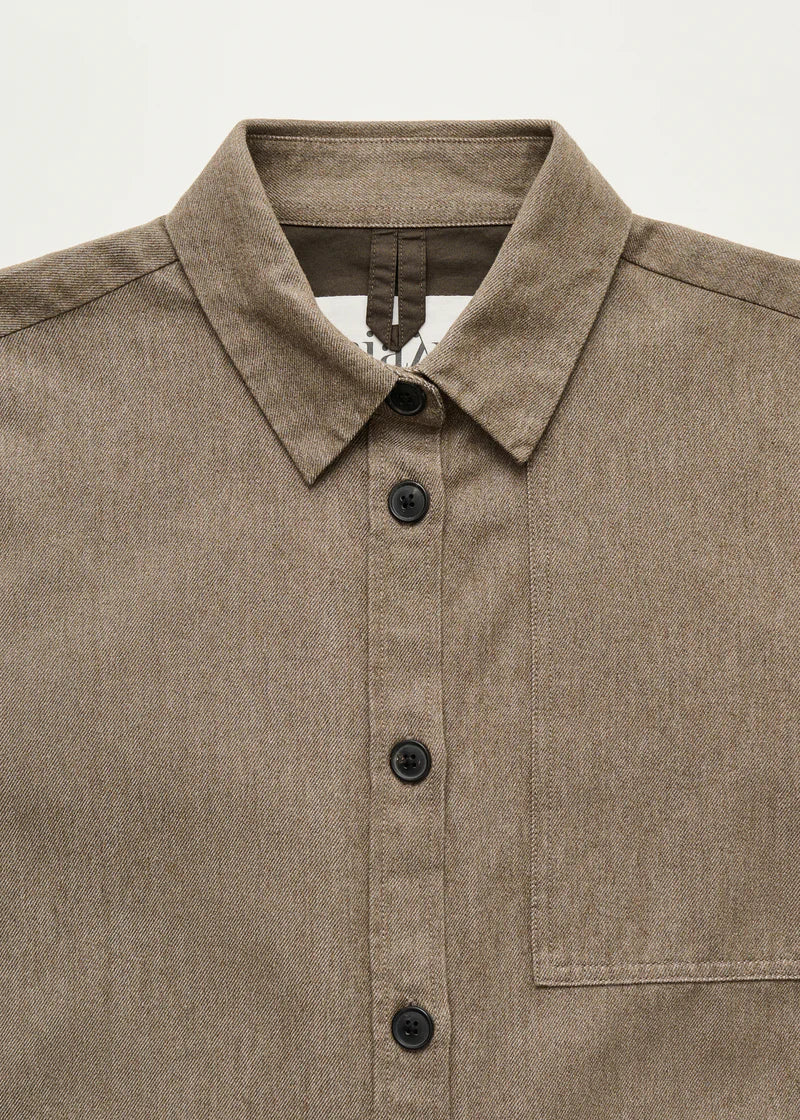 Aiayu - Dusty shirt Smokey brown melange