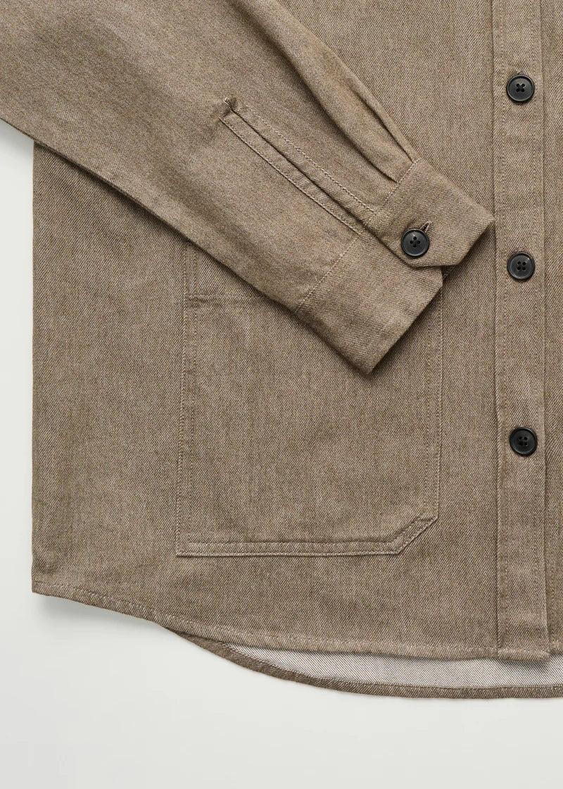 Aiayu - Dusty shirt Smokey brown melange