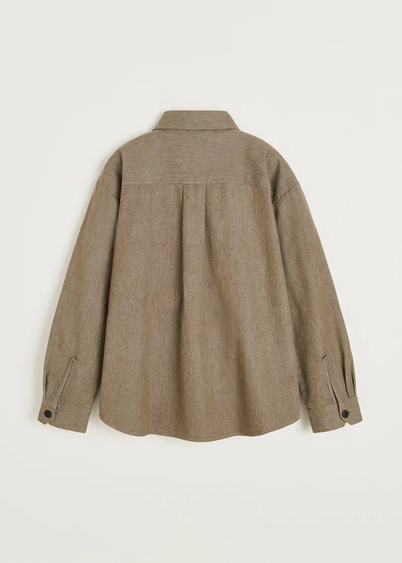 Aiayu - Dusty shirt Smokey brown melange