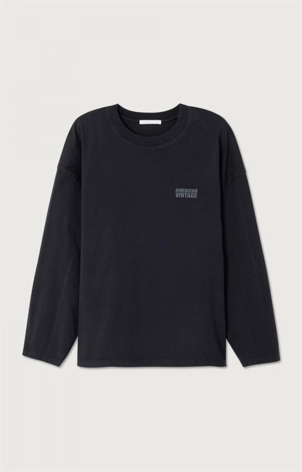 American vintage - Gixy LS t-hirt Black