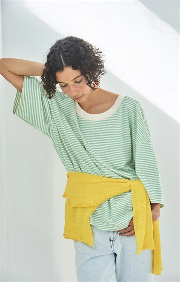 American vintage - Gixy t-shirt Absinthe stripes