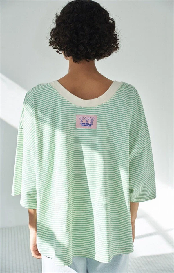 American vintage - Gixy t-shirt Absinthe stripes