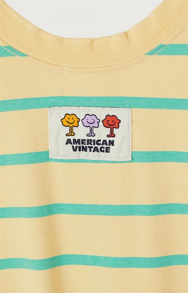 American vintage - Gixy t-shirt Mint stripes