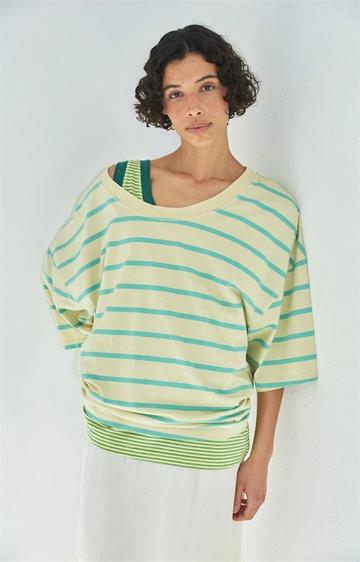 American vintage - Gixy t-shirt Mint stripes