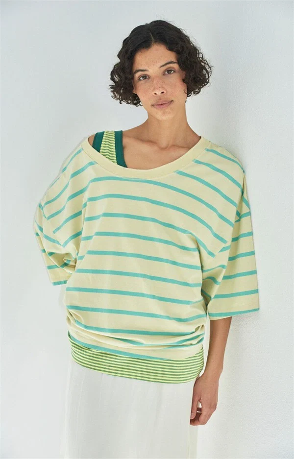 American vintage - Gixy t-shirt Mint stripes