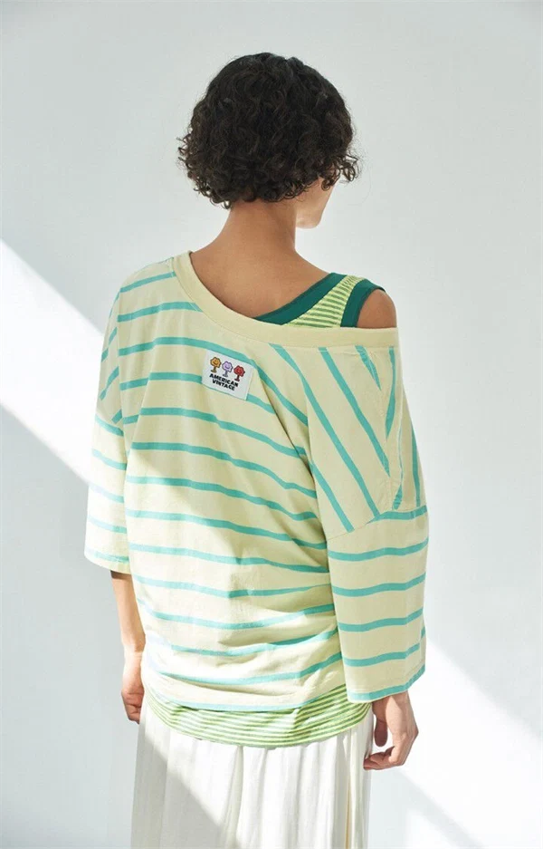 American vintage - Gixy t-shirt Mint stripes