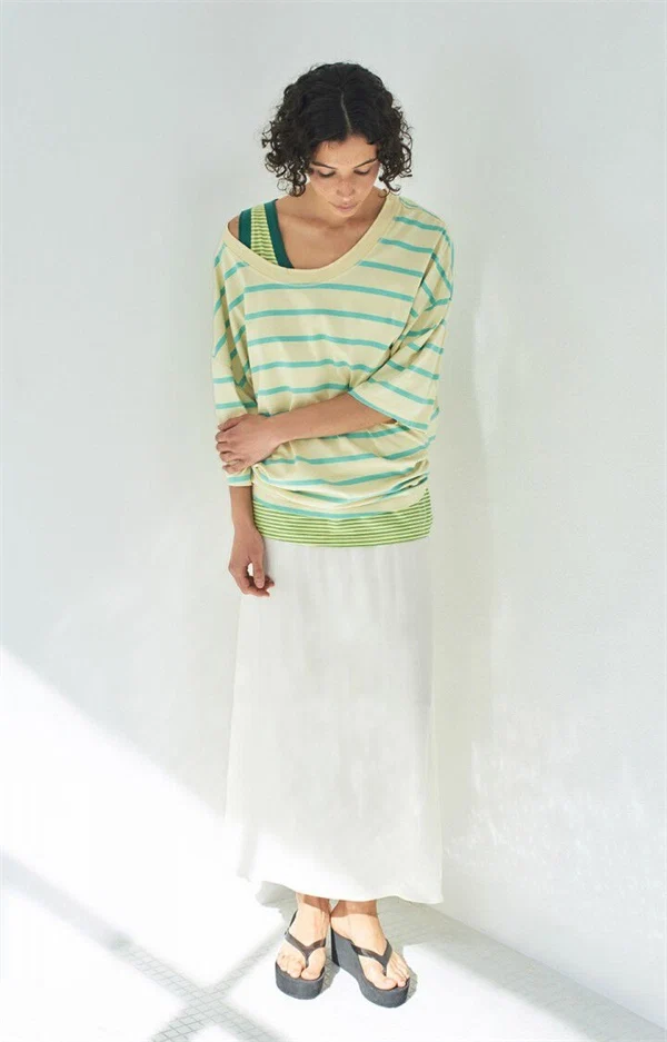 American vintage - Gixy t-shirt Mint stripes