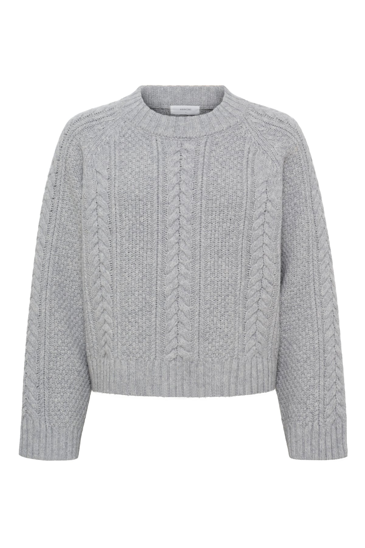 Anne mi - Heather knit jumper Light grey melange