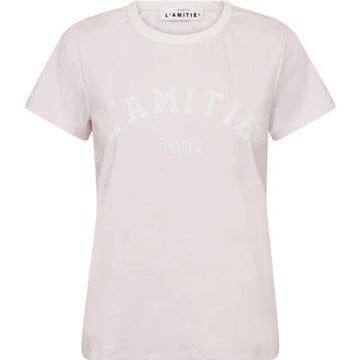 Haute l'amitié - Neckline logo tee Iced rose