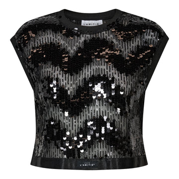 Haute lamitie - Mirror sequin top Black