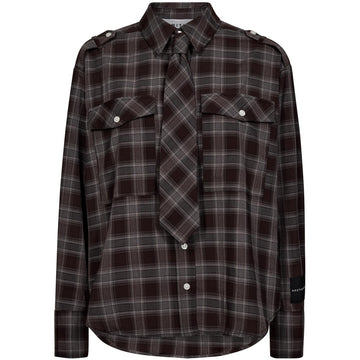 Haute lamitie - Robin tie check shirt Mocca