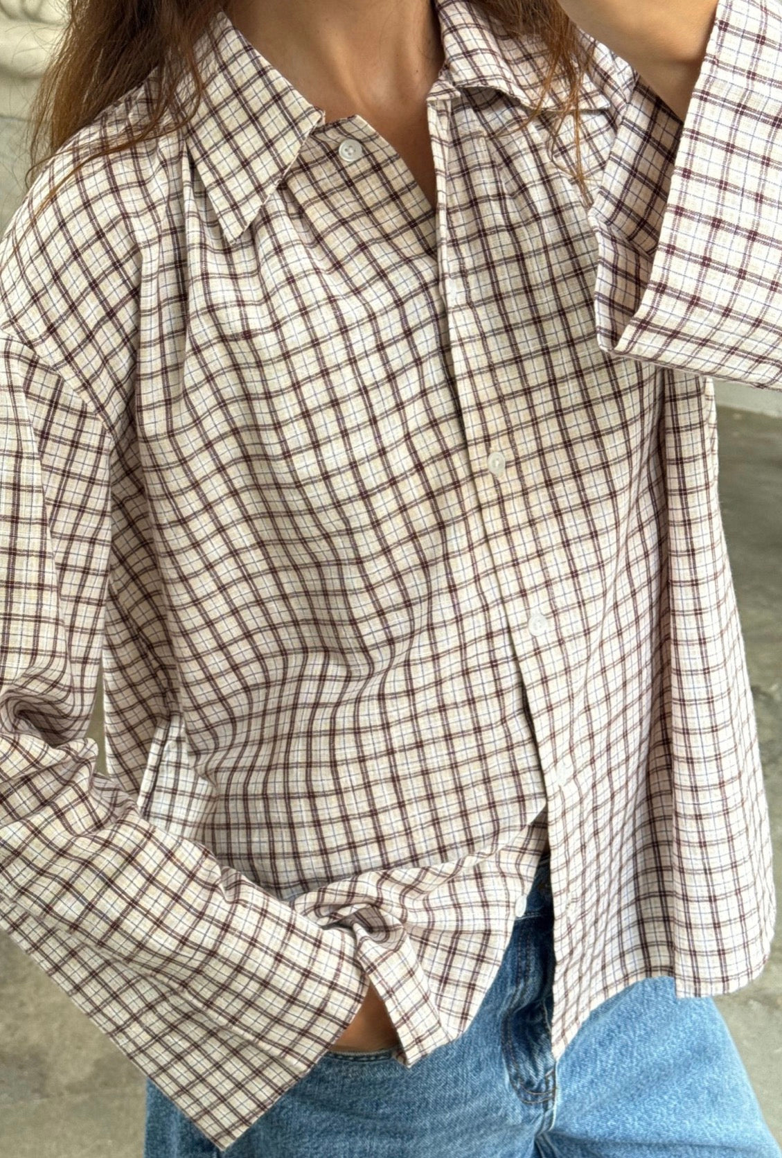 Boii - Tinsi check shirt Bordeaux