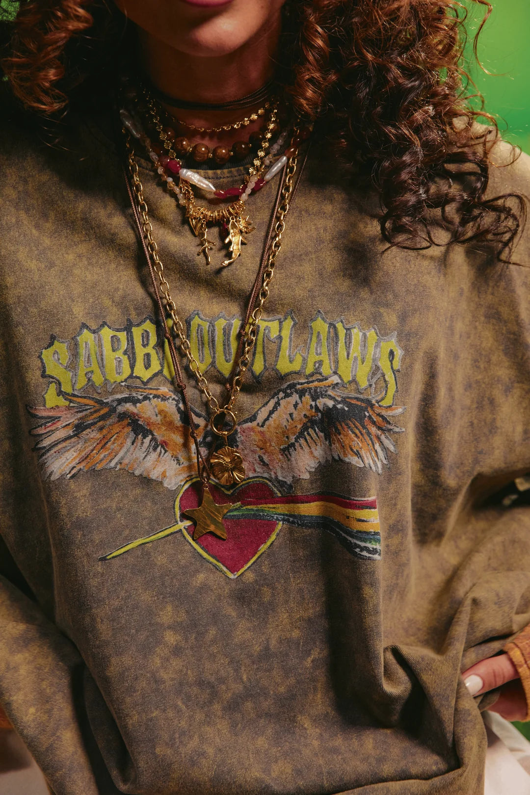 Sabbi Outlaw t-shirt Green/orange
