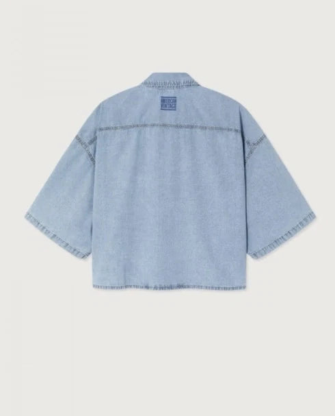 American Vintage - Paybou ss shirt Blue snow