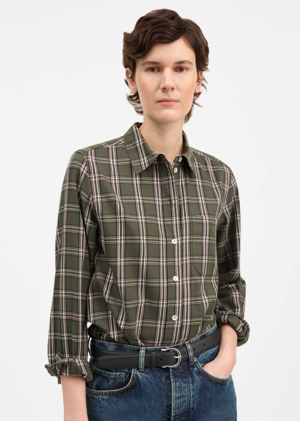 Skall - Nico shirt Green/white check