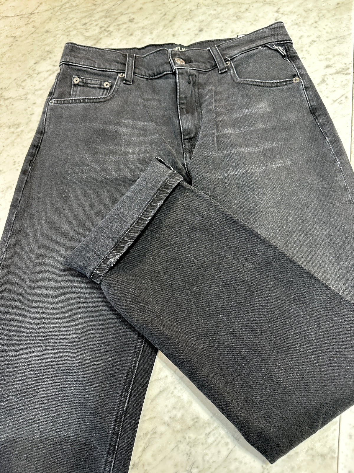 Replay - Akeme low waist straight Black